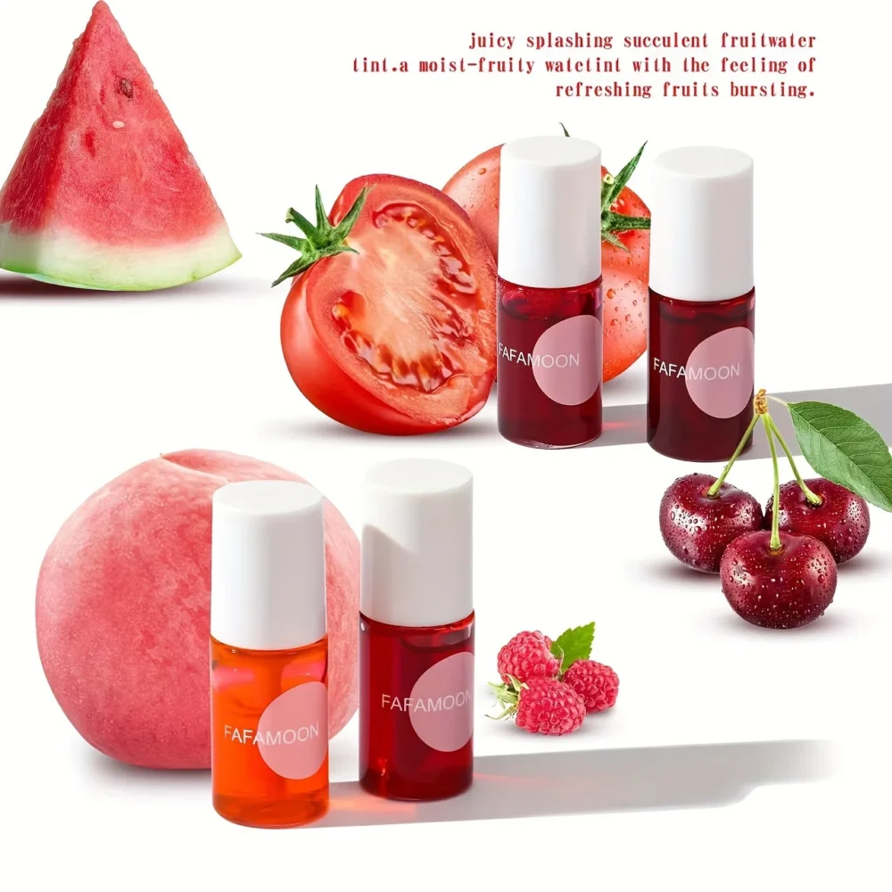 Lip gloss alongside fresh fruit