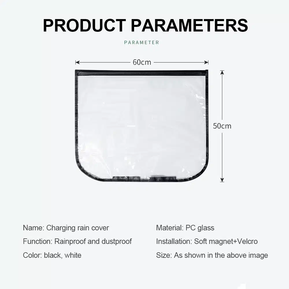 ابعاد غطاء شاحن سياره كهربائيه