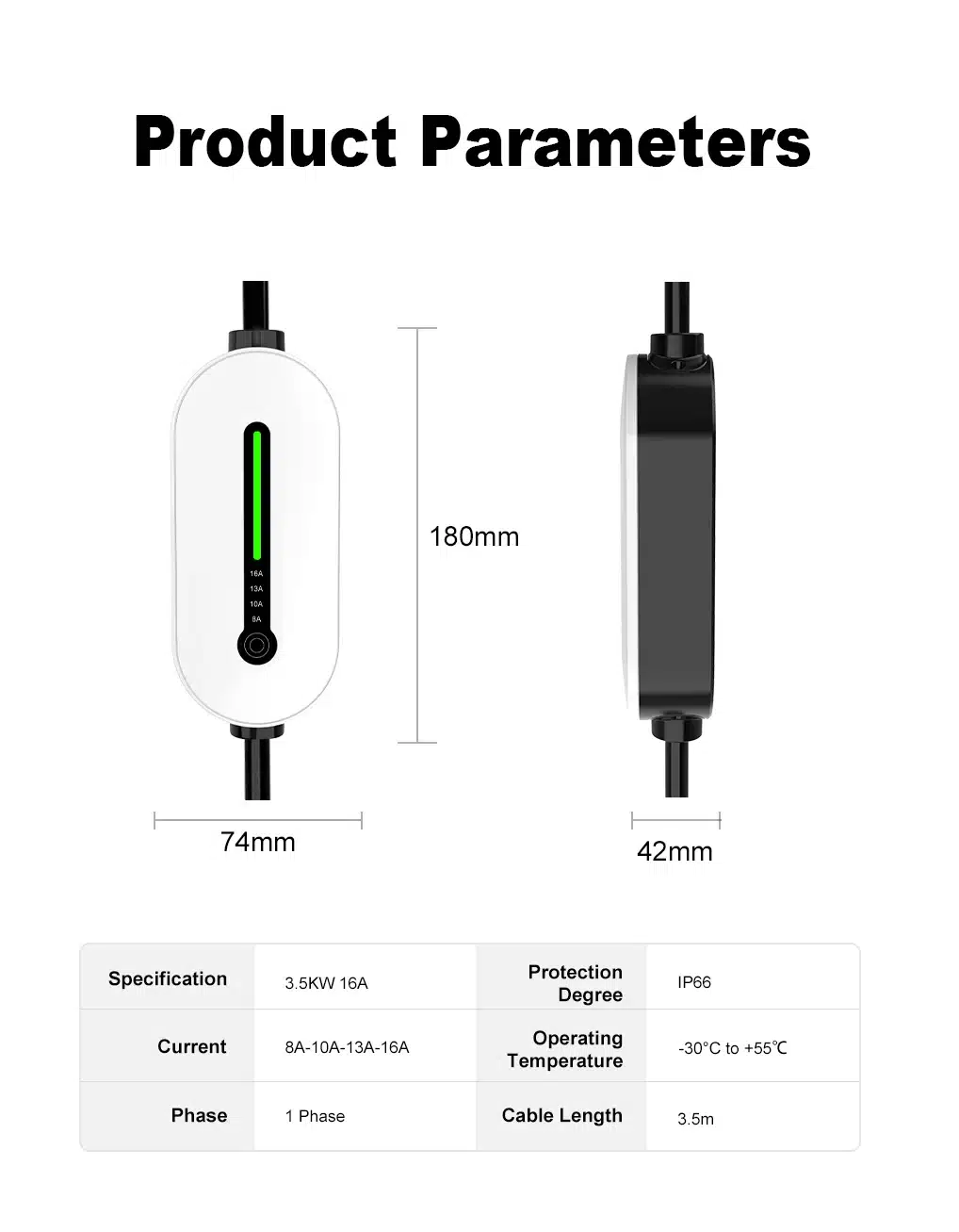 IPENGEN ابعاد شاحن سيارة كهربائية