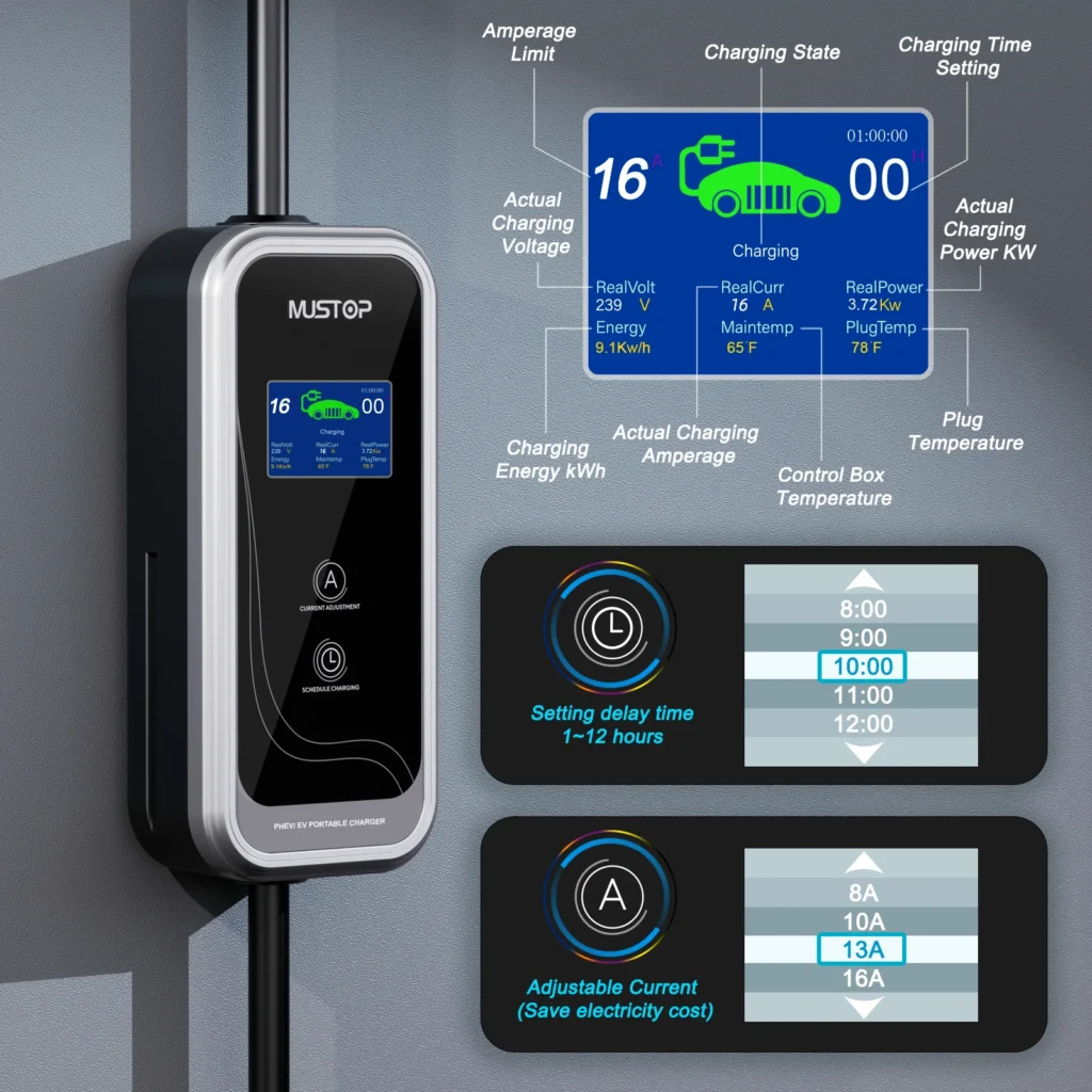 لوحه تحكم شاحن MUSTOP للسيارات الكهربائيه