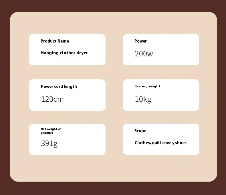 تفاصيل مجفف الملابس المحمول