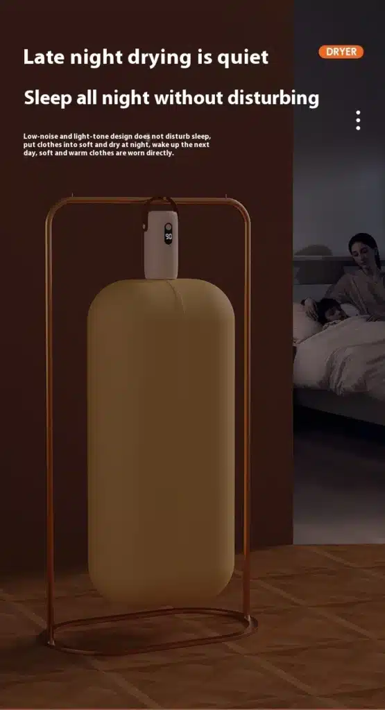 مجفف ملابس محمول اثناء التشغيل