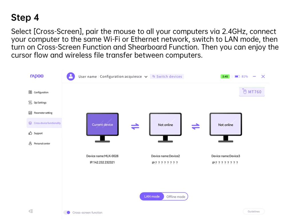 الخطوة 4 لاستخدام ماوس بلوتوث للأجهزة المتعددة
