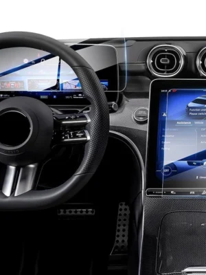 شاشة حماية زجاج مقوّى مرسيدس C300 وGLC300 (2022–2025) – صلابة 9H، مضادة للبصمات